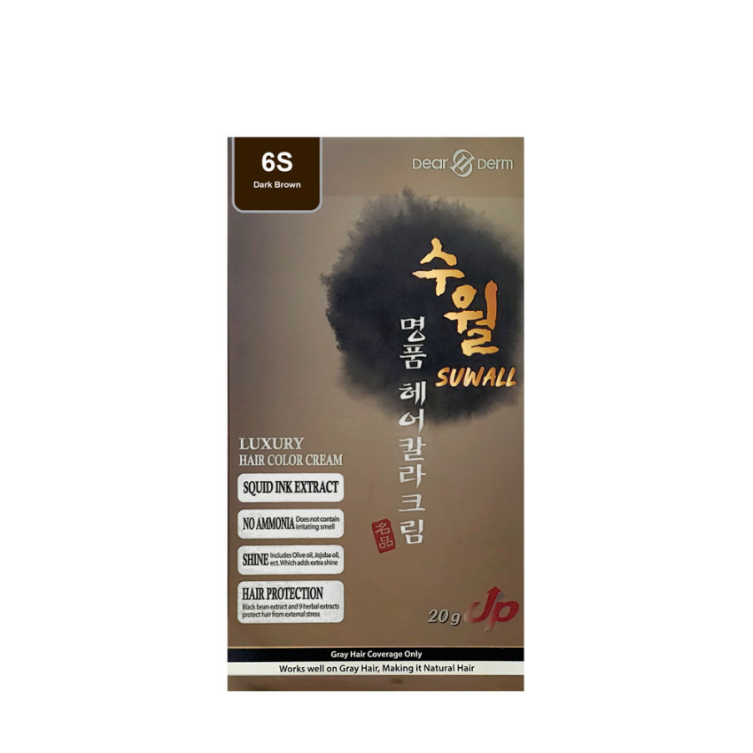 Dearderm Suwall Luxury Hair Color Cream 6S (Dark Brown)  120g + 120g
